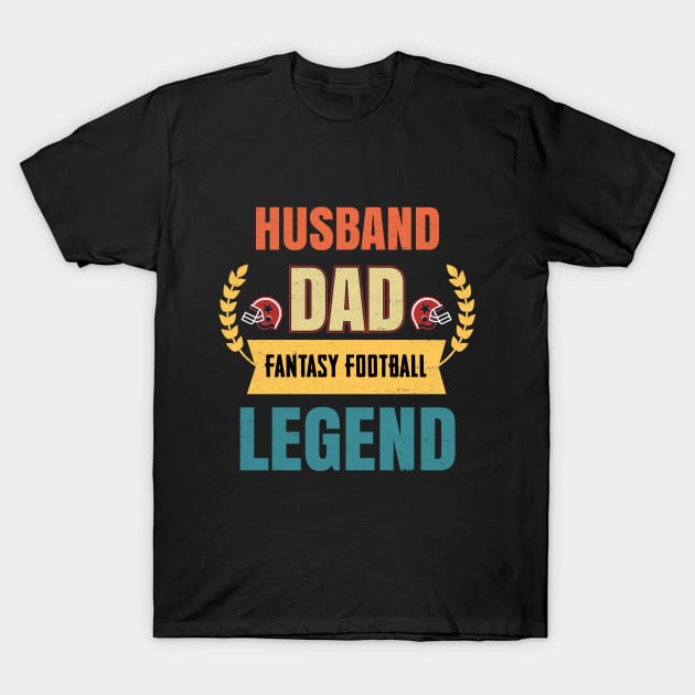 Husband Dad Fantasy Football T-Shirt by Myartstor 